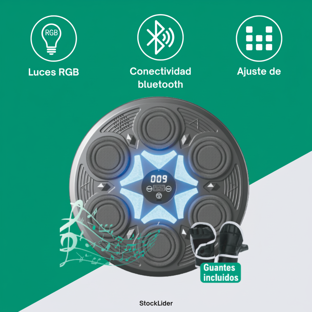 Panel de Boxeo Inteligente  - Entrenamiento Profesional con Luces RGB y Bluetooth
